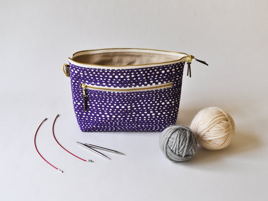 Interchangeable Organizer in "Skipping Stones in Ultra Violet" WITH Short Tip Pockets