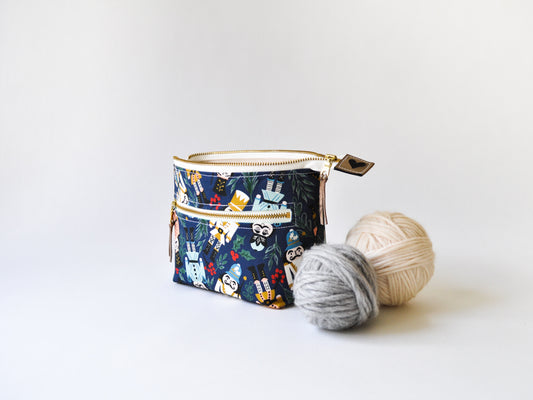 Extra Small Project Bag in "Nutcrackers"