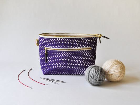 Interchangeable Organizer in "Skipping Stones in Ultra Violet"  WITH Short Tip Pockets