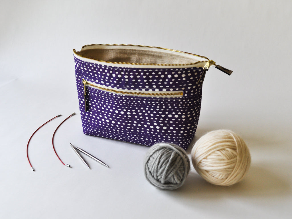 Interchangeable Organizer in "Skipping Stones in Ultra Violet"  WITH Short Tip Pockets