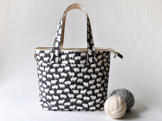 Large Project Bag in "Sheep Silhouette"