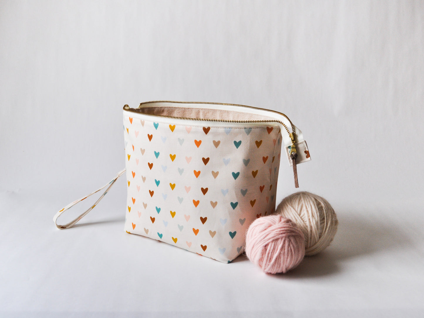 Small Project Bag in "Boho Hearts"