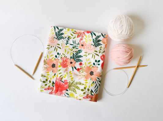 Circular Knitting Needle Organizer in "Peach and Posey"