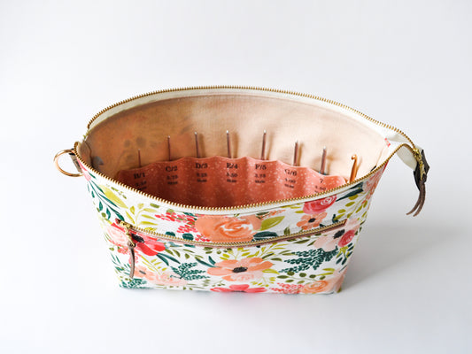 Crochet Hook Organizer in "Peach and Posey"