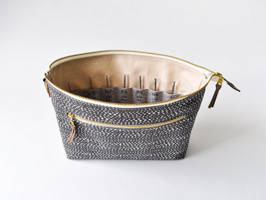 Crochet Hook Organizer in "Little Skipping Stones in Charcoal"