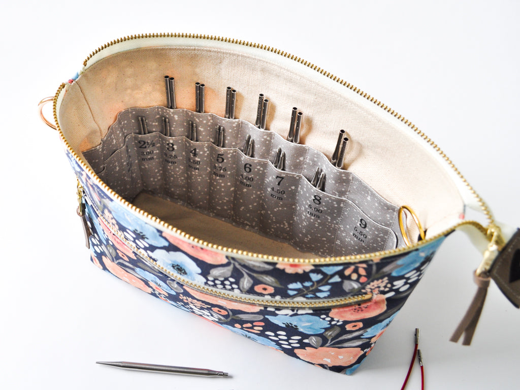 Interchangeable Knitting Needle Organizer in "Delightful in Navy"