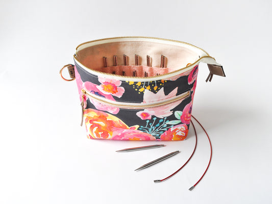 Interchangeable Knitting Needle Organizer in "Blushing Floral"