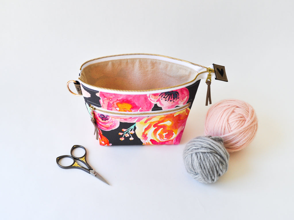 Extra Small Project Bag in "Blushing Floral"