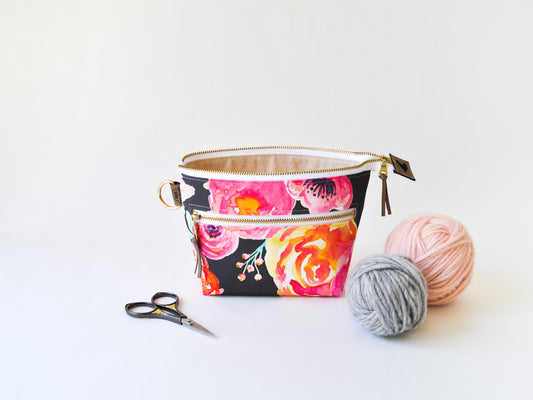 Extra Small Project Bag in "Blushing Floral"