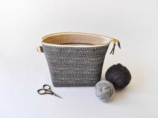 Small Project Bag in "Little Skipping Stones in Charcoal"