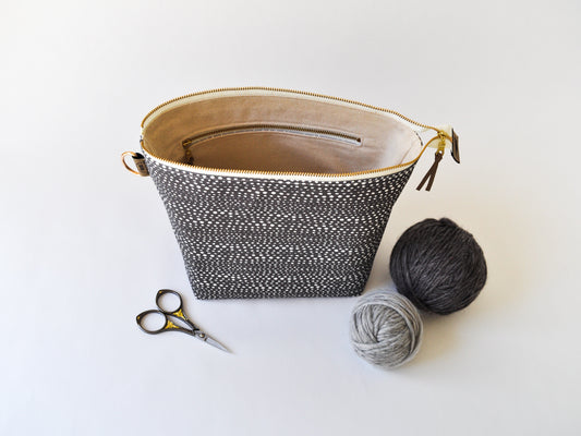 Small Project Bag in "Little Skipping Stones in Charcoal"