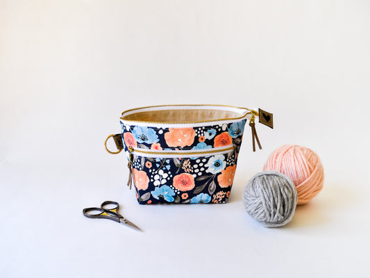 Extra Small Project Bag in "Delightful in Navy"