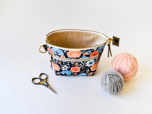 Extra Small Project Bag in "Delightful in Navy"