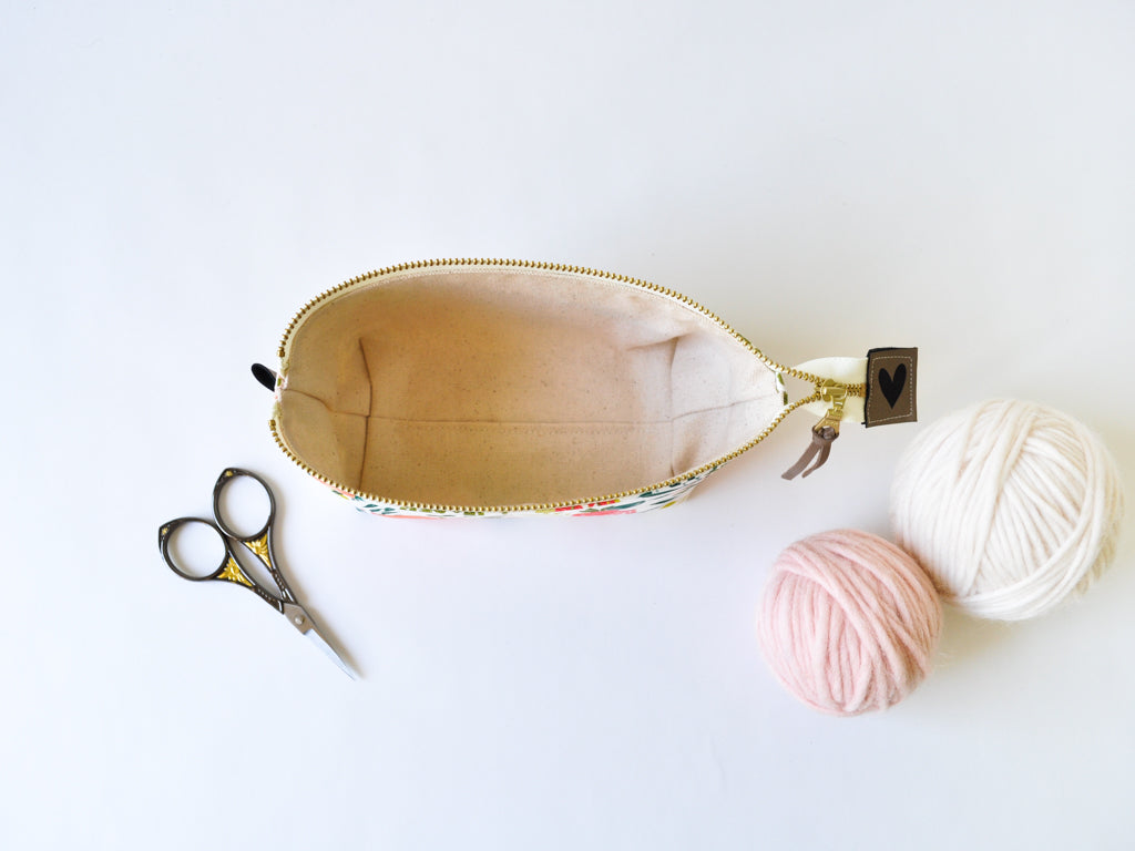 Notions Pouch in "Peach and Posey"