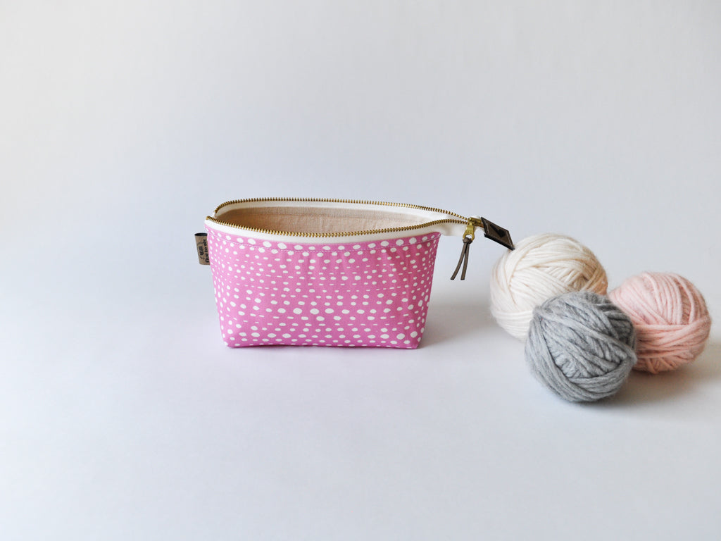 Notions Pouch in "Skipping Stones in Wisteria"