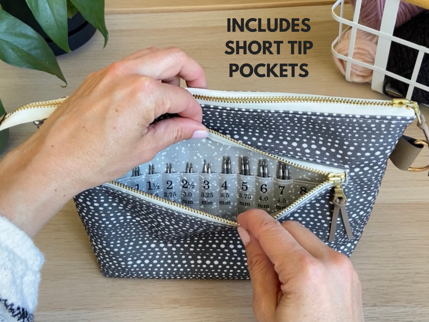 Interchangeable Organizer in "Skipping Stones in Ultra Violet"  WITH Short Tip Pockets