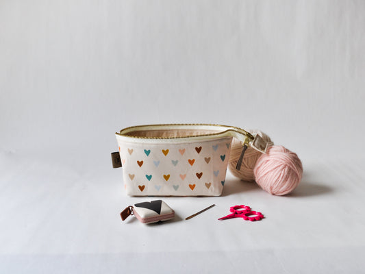 Notions Pouch in "Boho Hearts"