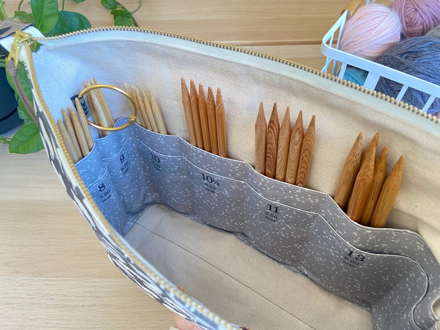 Double Pointed Knitting Needle Organizer in "Sheep Silhouette in Charcoal"