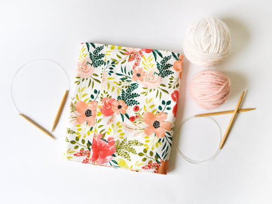 Circular Knitting Needle Organizer in "Peach and Posey"