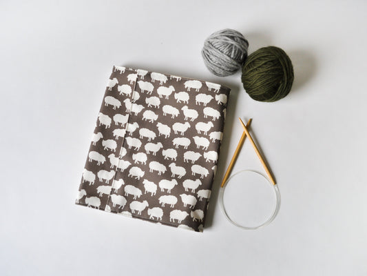 Circular Knitting Needle Organizer in "Sheep Silhouette in Smoke"