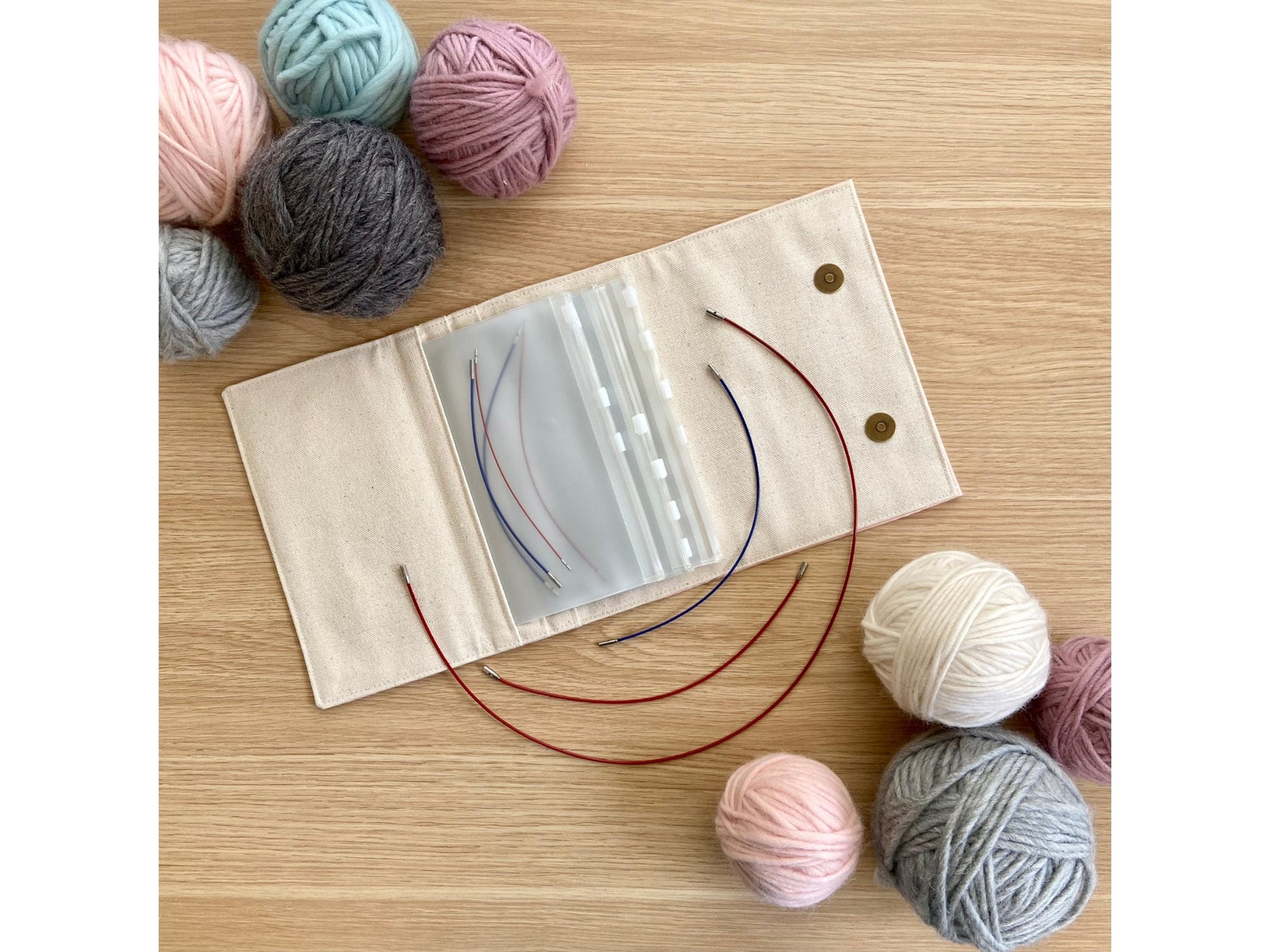 Cable Organizer in "Mod Botanics" - Interchangeable Knitting Needle Cable Organizer